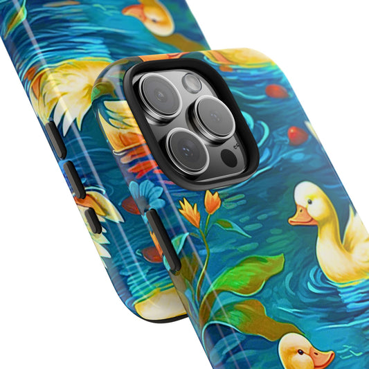 Ducks in the Pond Pattern Style Tough Phone Case | Animals