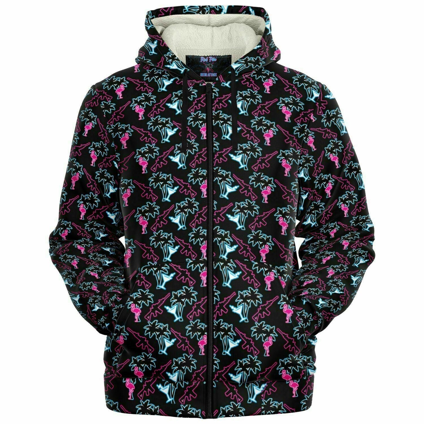 Rad Palm Neon Attack Fleece Lined Hoodie