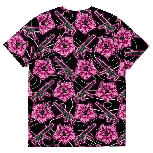 Rad Palm High Capacity Hibiscus Black Neon Unisex T-Shirt