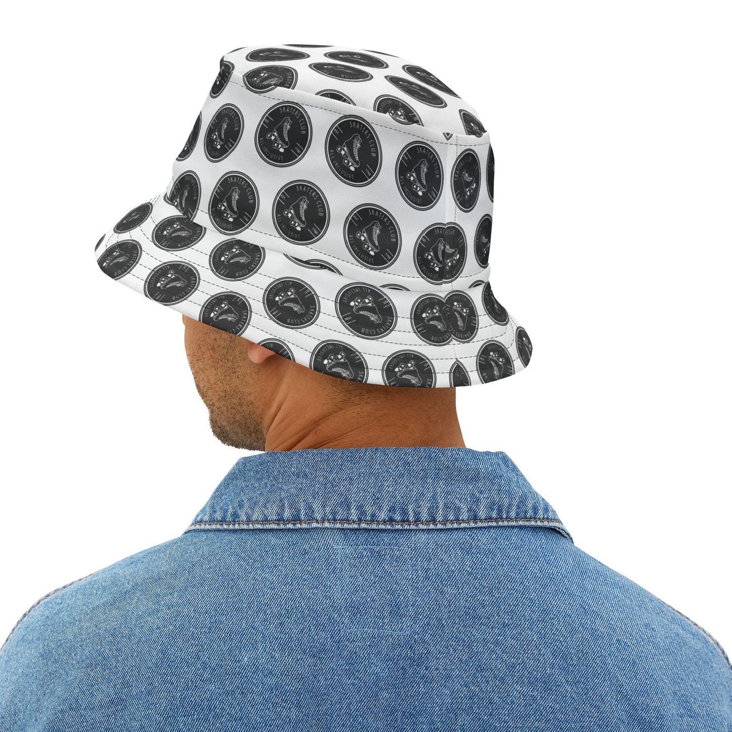 Black Round Skaters Club Bucket Hat