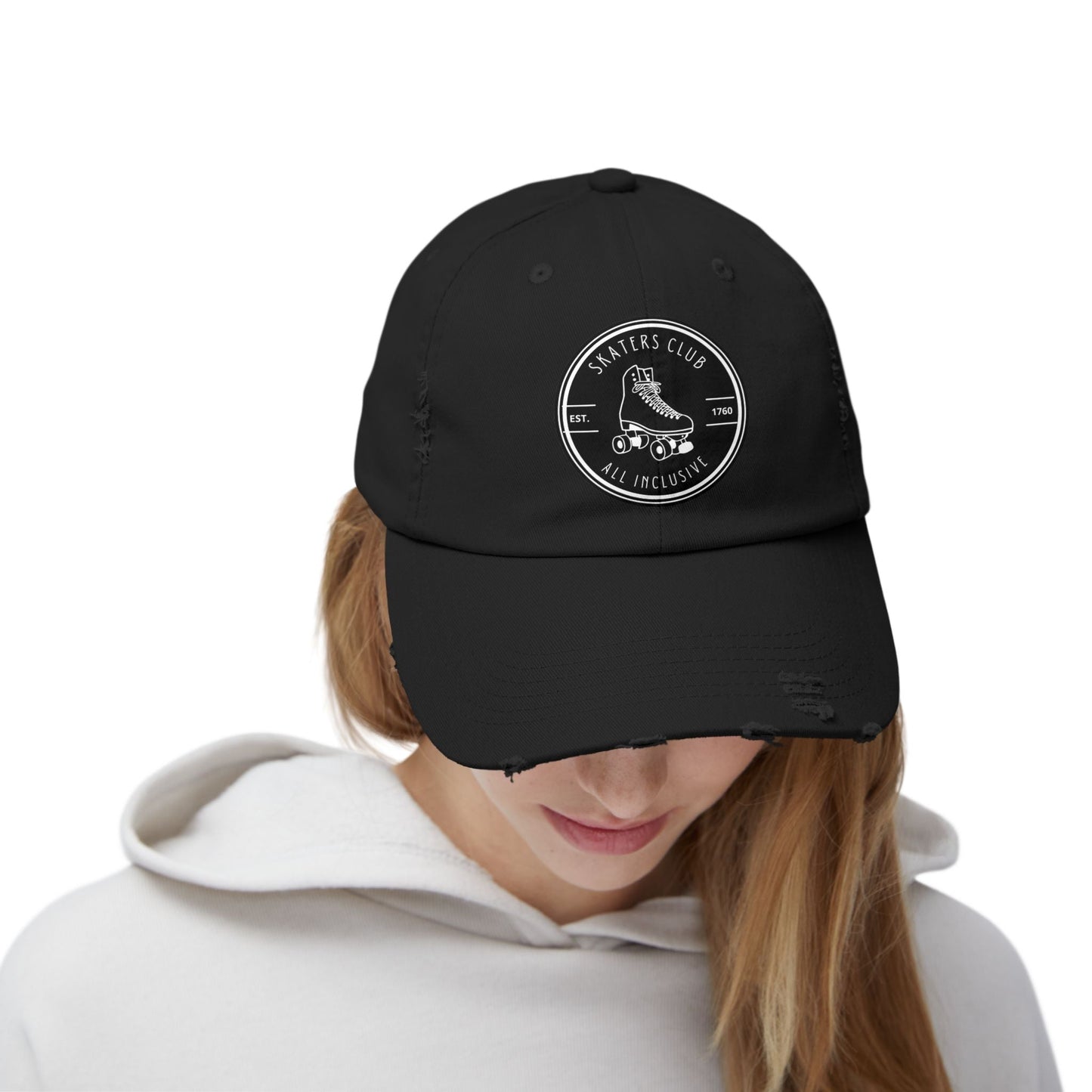 Black Skaters Club Distressed Cap