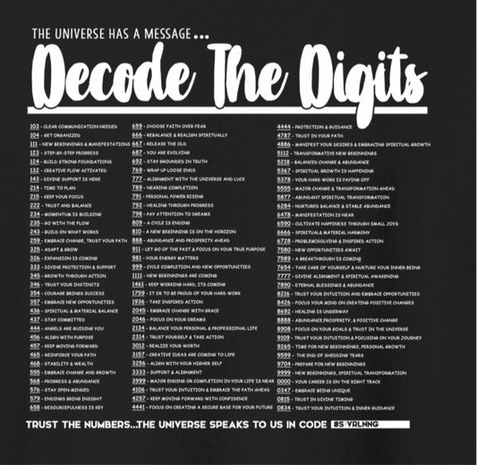 Decode the digits Unisex T-Shirt - Infused with Clear Quartz