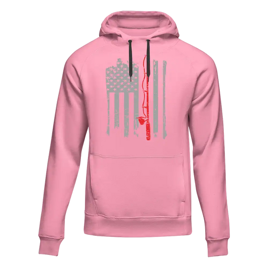 Fishing Rod American Flag Unisex Hoodie
