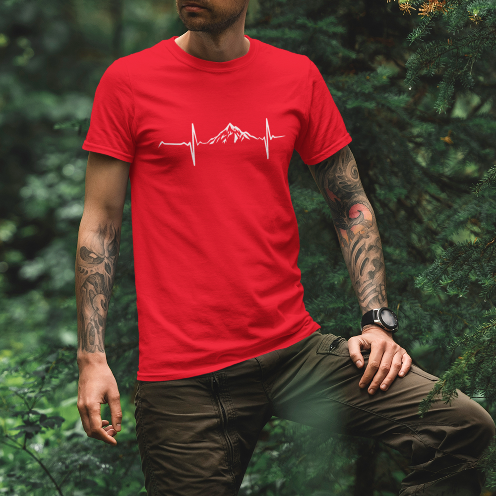 Mountain Hiking Heartbeat Unisex T-Shirt
