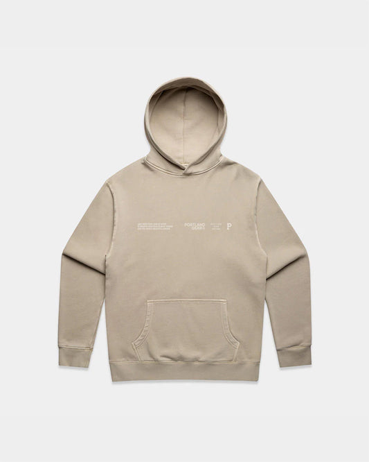 Sueded Slogan Hoodie - Taupe