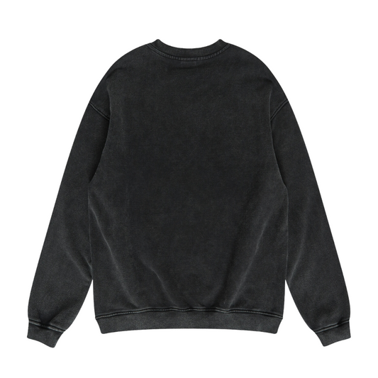 Crying Lady Justice Snow-faded Oversized Sweatshirt