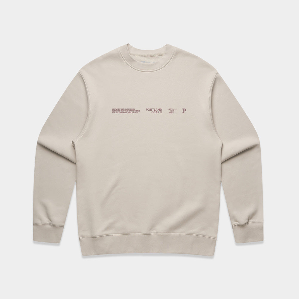 Sueded Slogan Crewneck - Bone