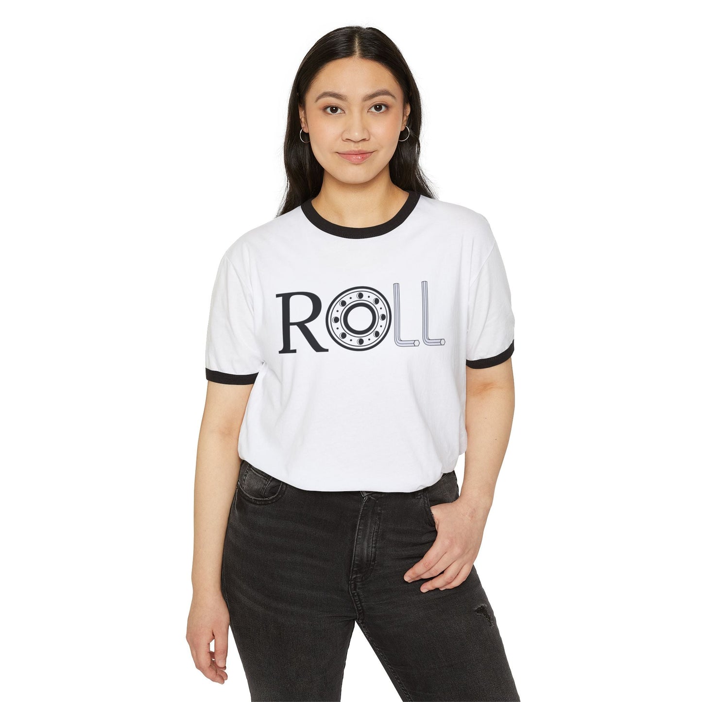 ROLL Unisex Cotton Ringer T-Shirt