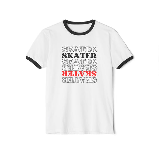 Red Statement Skater Unisex Cotton Ringer T-Shirt