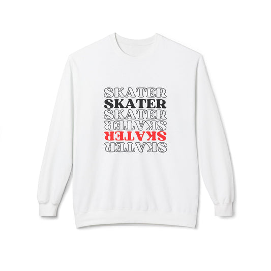 Red Statement Skater Unisex Fleece Crewneck Sweatshirt