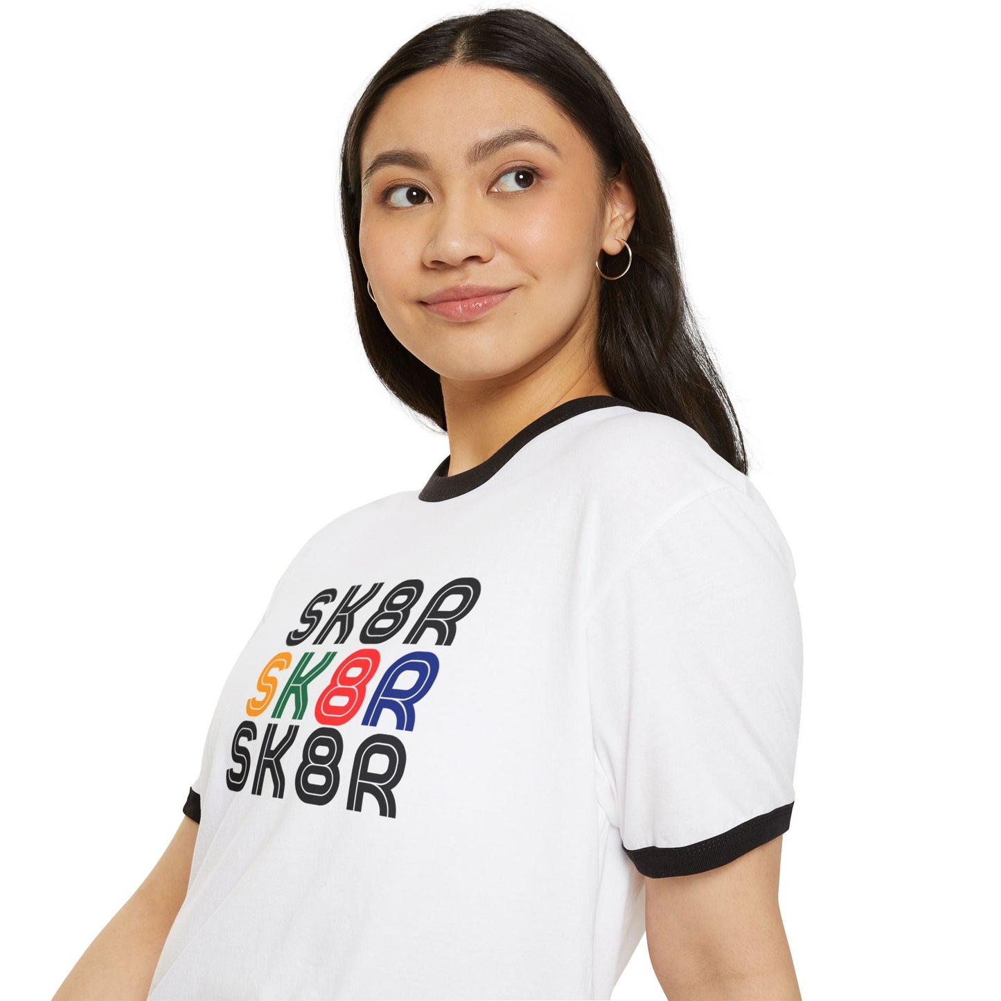 Retro Skater Unisex Cotton Ringer T-Shirt