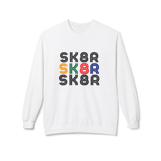 Retro Skater Unisex Fleece Crewneck Sweatshirt