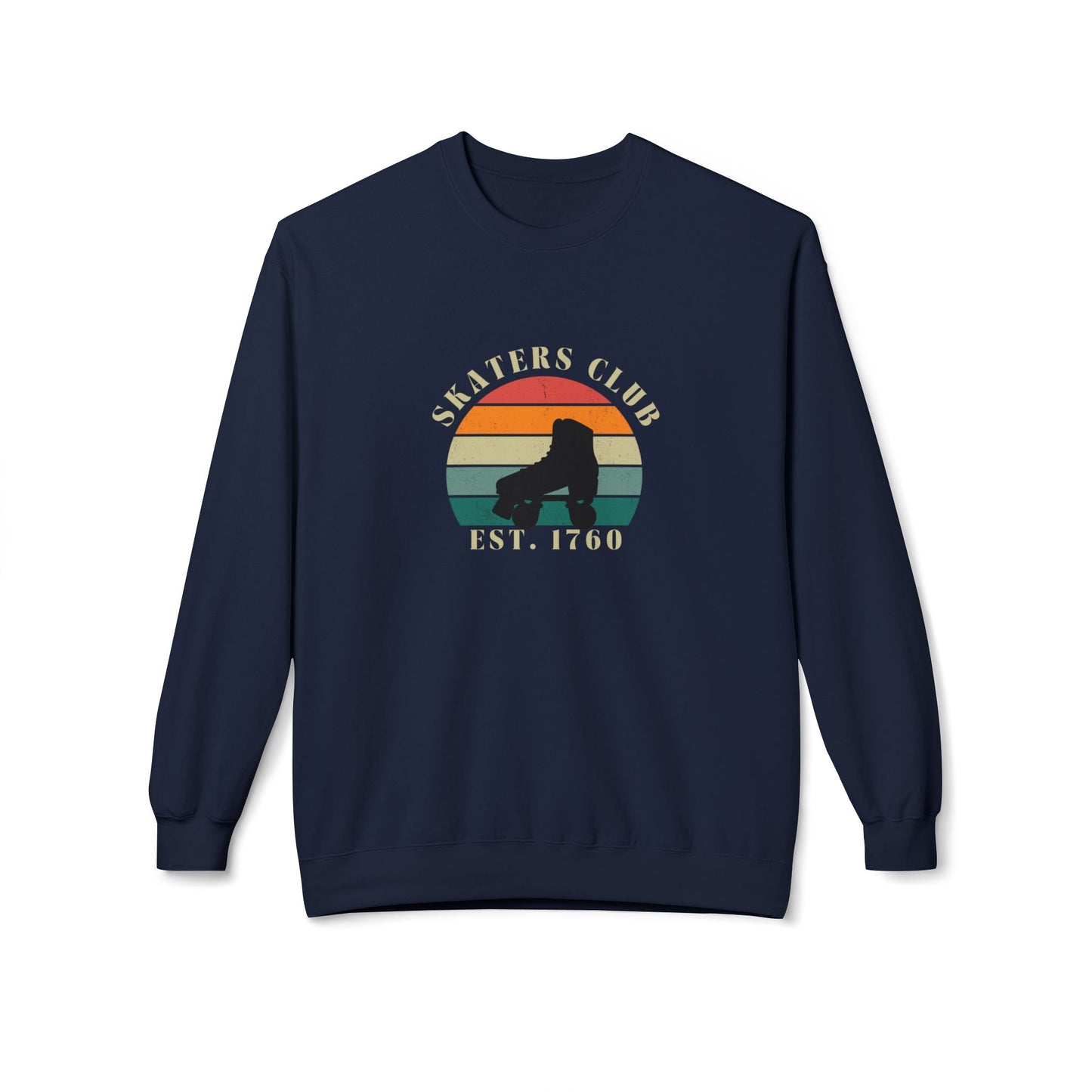 Retro Skaters Club Unisex Fleece Crewneck Sweatshirt