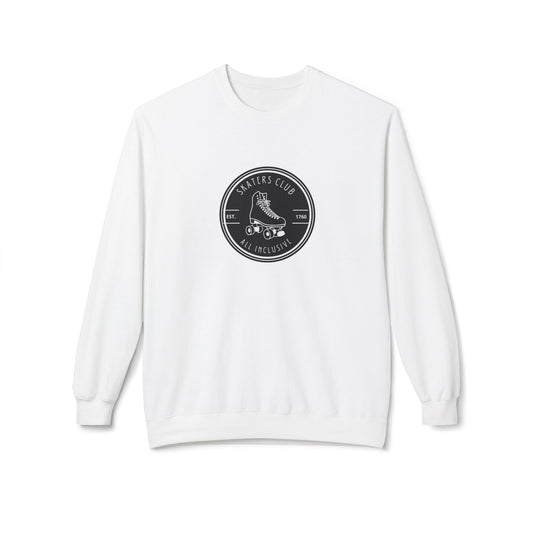 Round Black Skaters Club Unisex Fleece Crewneck Sweatshirt