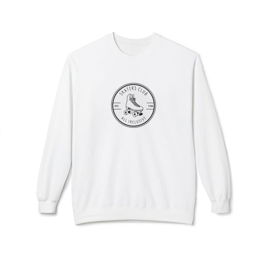 Round White Skaters Club Unisex Fleece Crewneck Sweatshirt