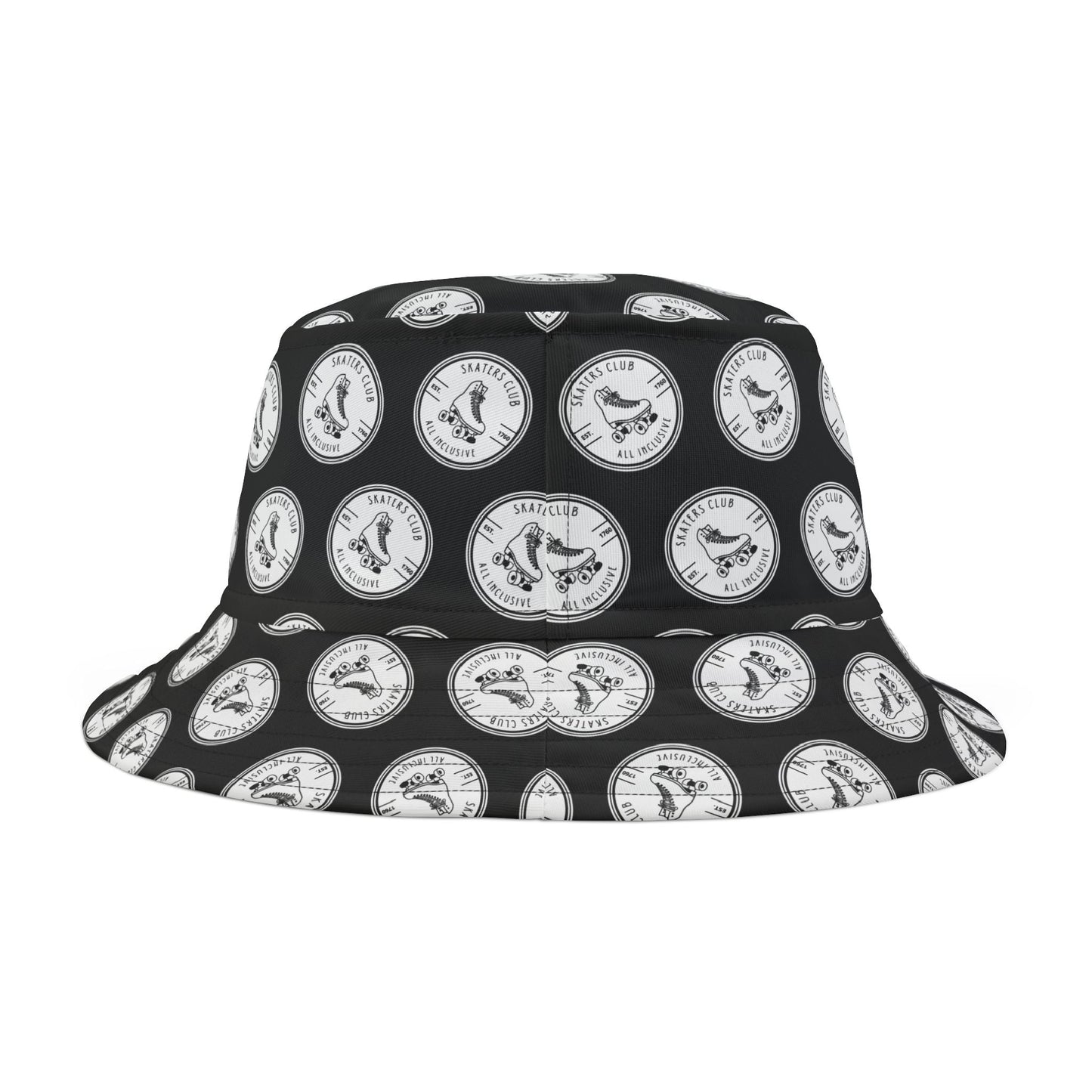 White Round Skaters Club Bucket Hat