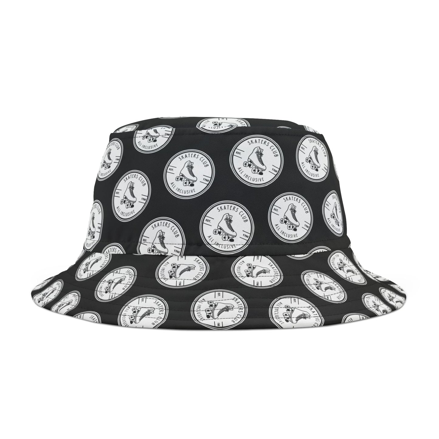 White Round Skaters Club Bucket Hat