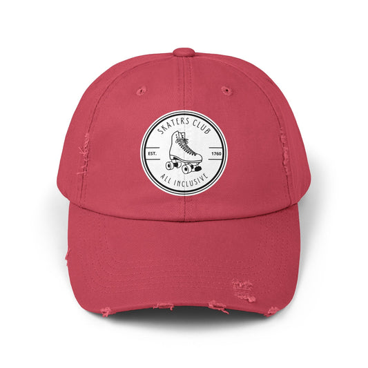 White Skaters Club Distressed Cap