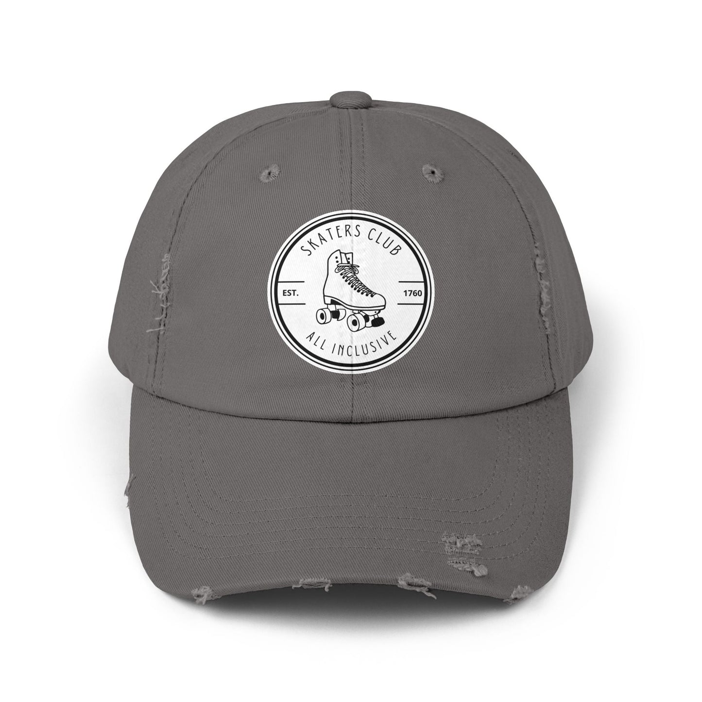 White Skaters Club Distressed Cap