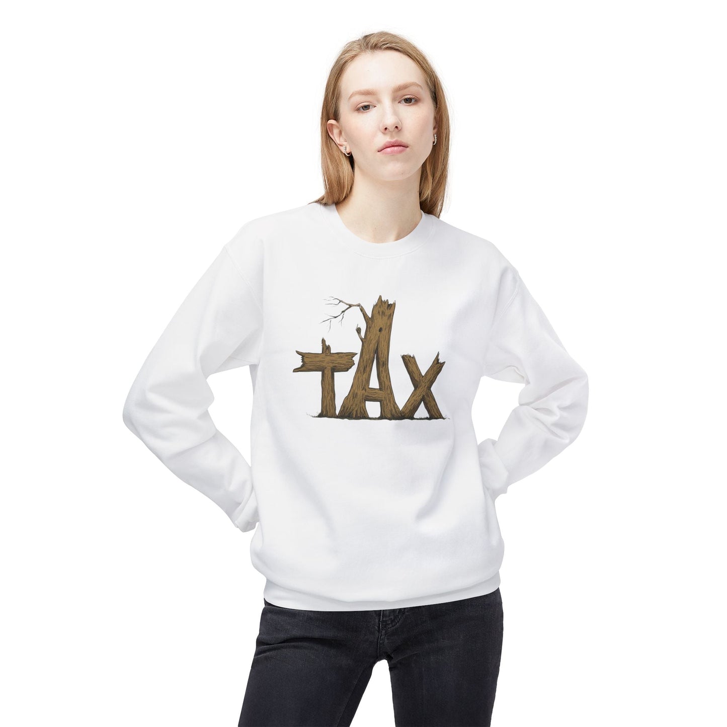 Wood Tax Unisex Fleece Crewneck Sweatshirt
