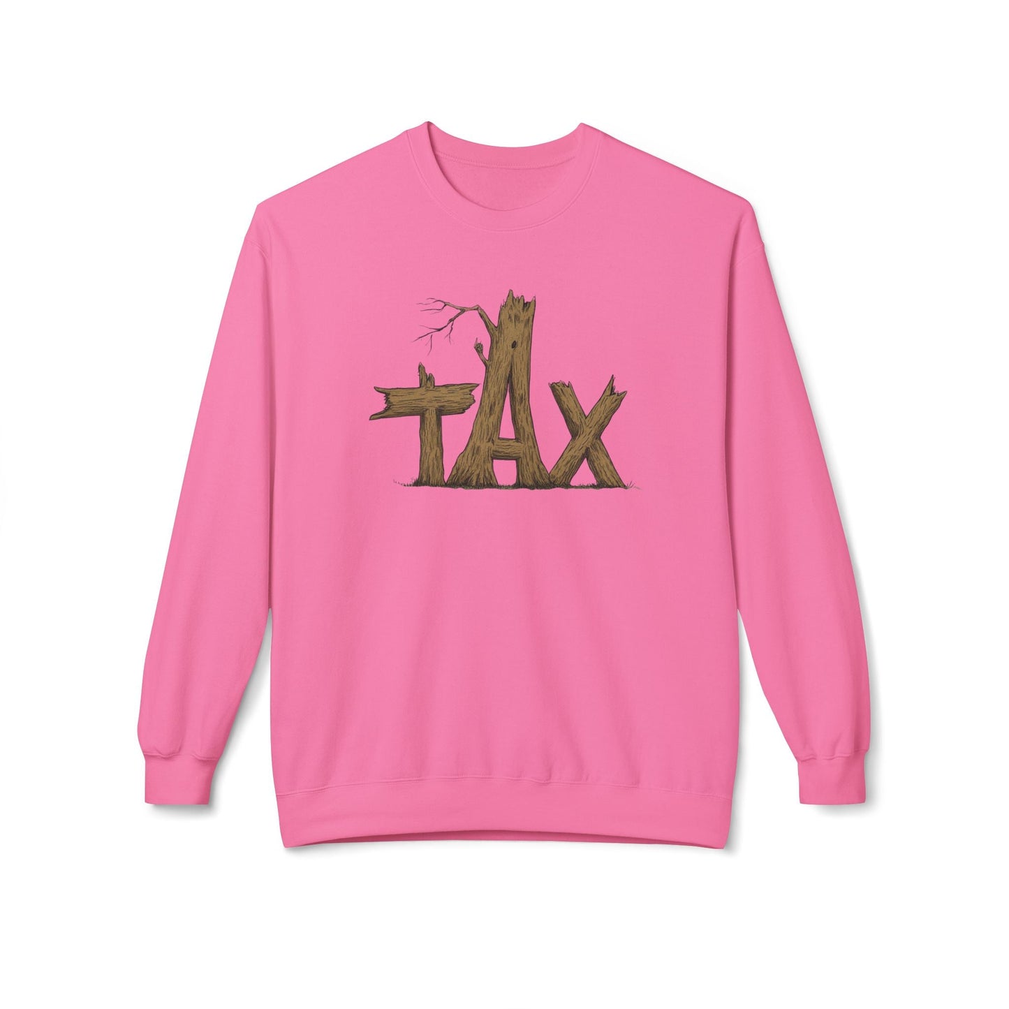 Wood Tax Unisex Fleece Crewneck Sweatshirt