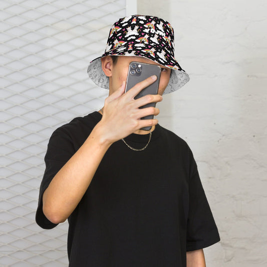 Black and White Reversible Bucket Hat