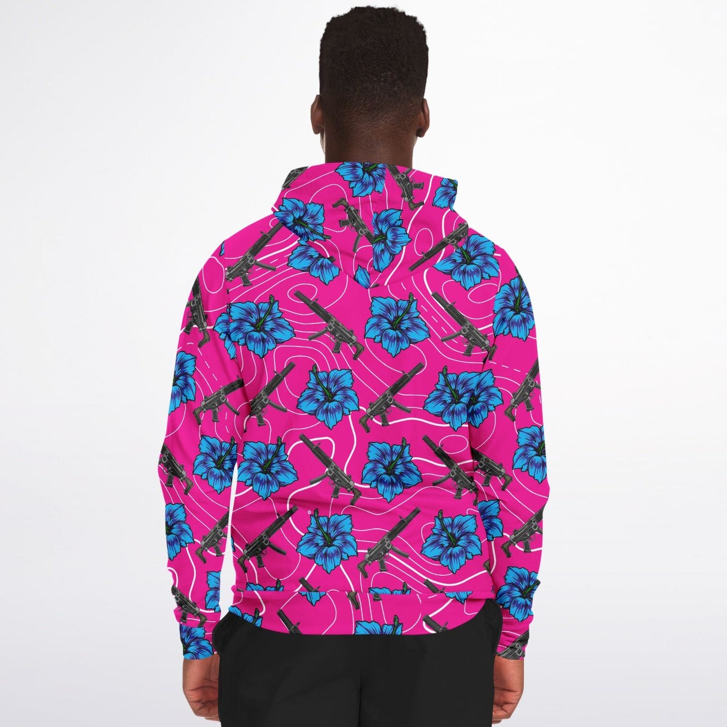 Rad Palm High Capacity Hibiscus Zip Up Hoodie