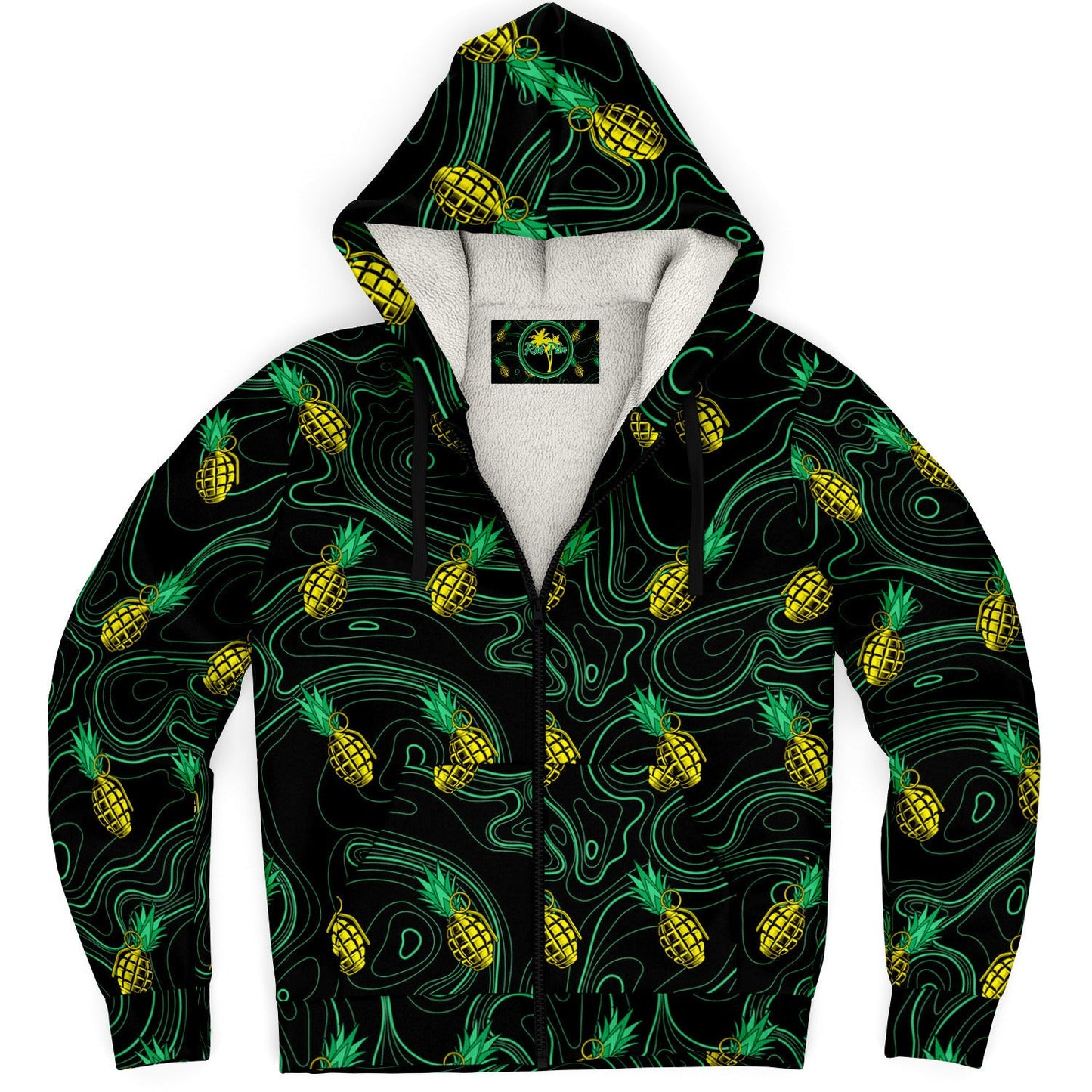Rad Palm Pineapple Death Fleece Lined Hoodie