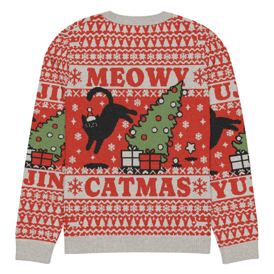 Meowy Catmas Cat Christmas Ugly Sweatshirt