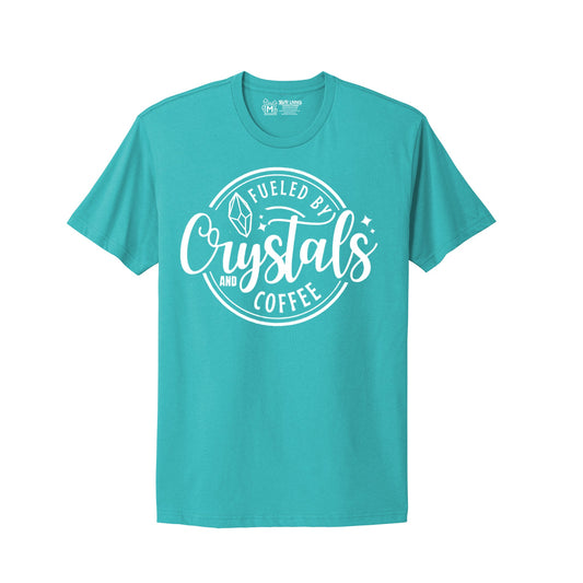 Crystals and Coffee - Unisex T-Shirt - Infused with Citrine