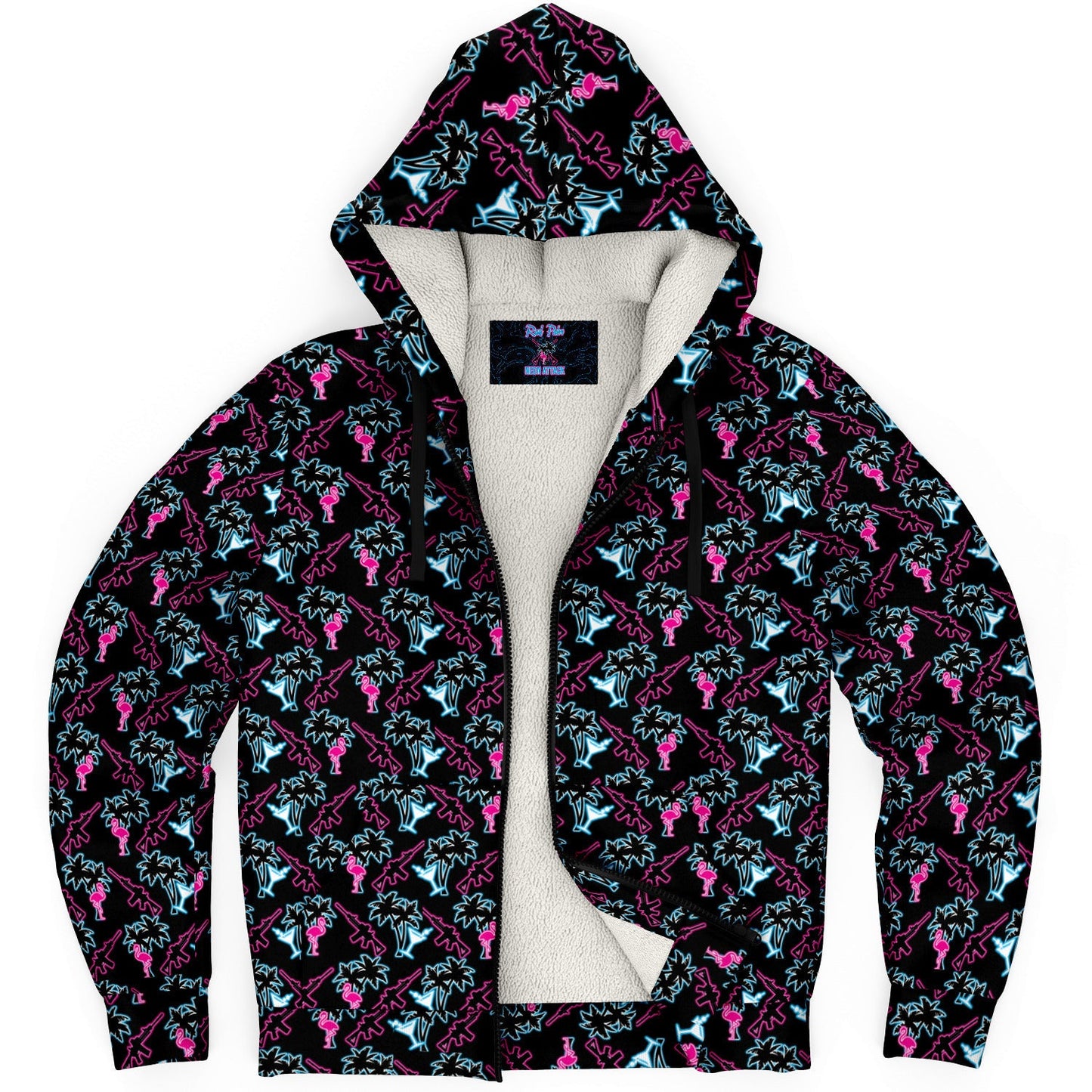 Rad Palm Neon Attack Fleece Lined Hoodie