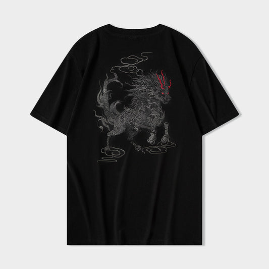 KH868 Gallant Lion Embroidery Tee