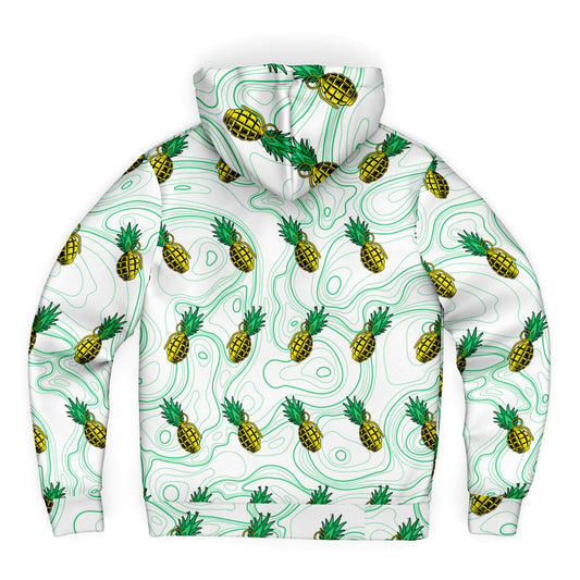 Rad Palm Pineapple Death White Fleece Lined Hoodie