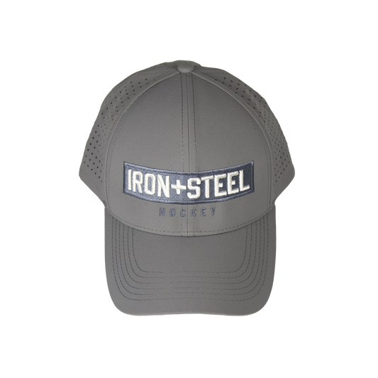 Iron+Steel Plate Snapback Hat - Grey
