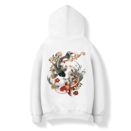 KH9008 YinYang Koi Embroidery Hoodie