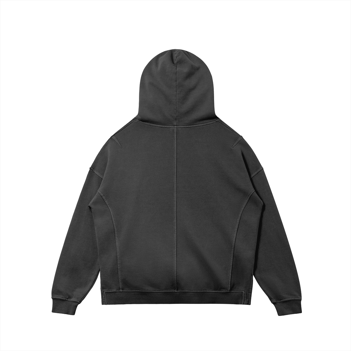 "Resist" Turtle Neck Slit Hem Hoodie with Thumb Holes