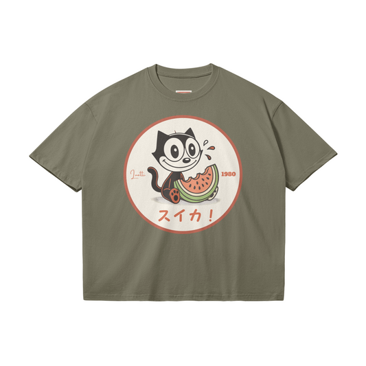 "Watermelon!" Japanese Script Loose T-shirt