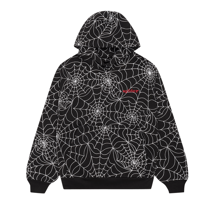 Sp5der Embroidered AOP Hoodie 'Black'