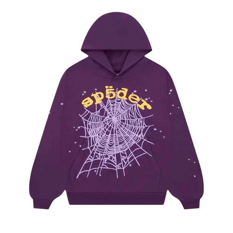 Sp5der Star OG Web V2 Hoodie Purple