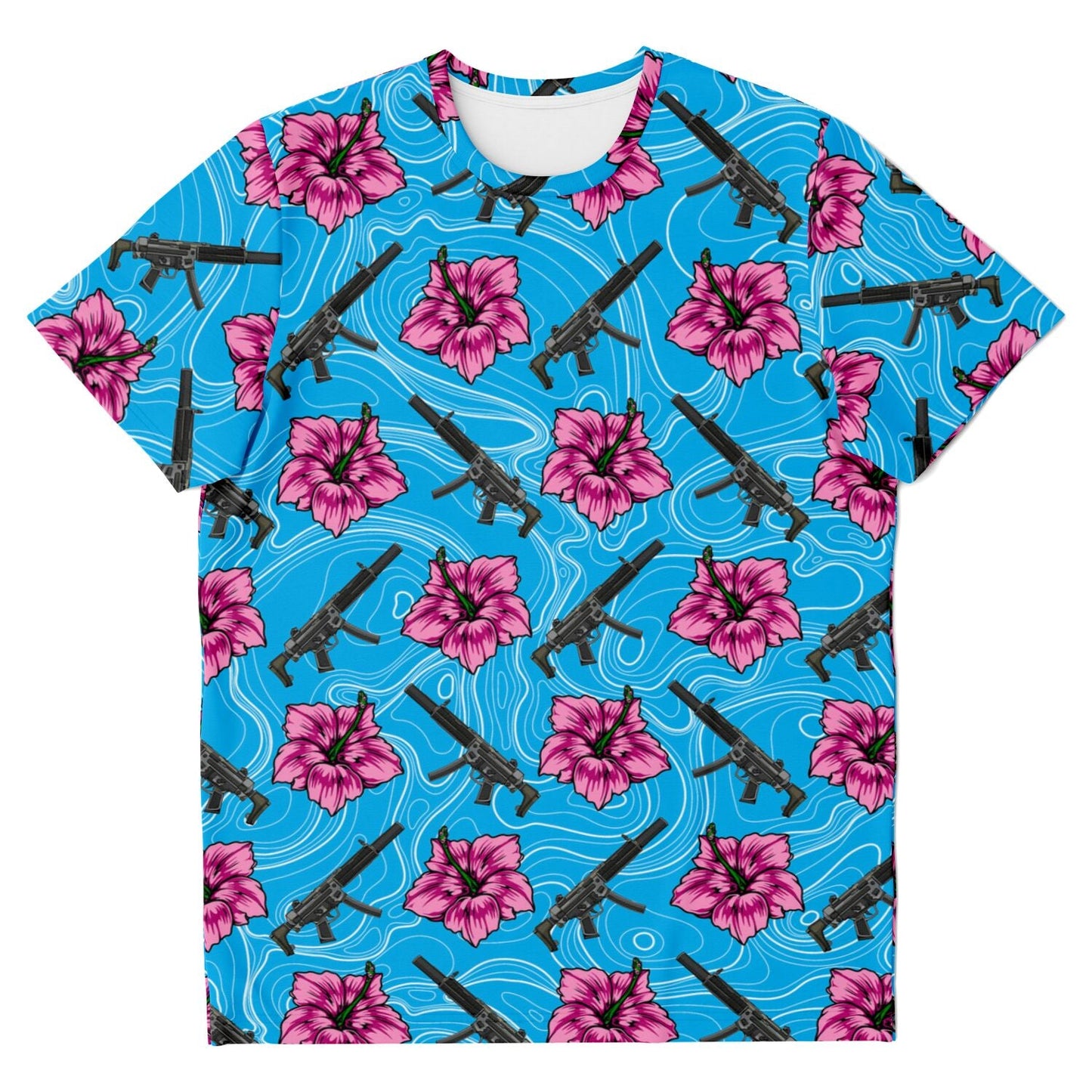 Rad Palm High Capacity Hibiscus Blue Unisex T-Shirt
