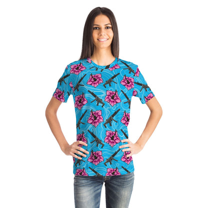 Rad Palm High Capacity Hibiscus Blue Unisex T-Shirt