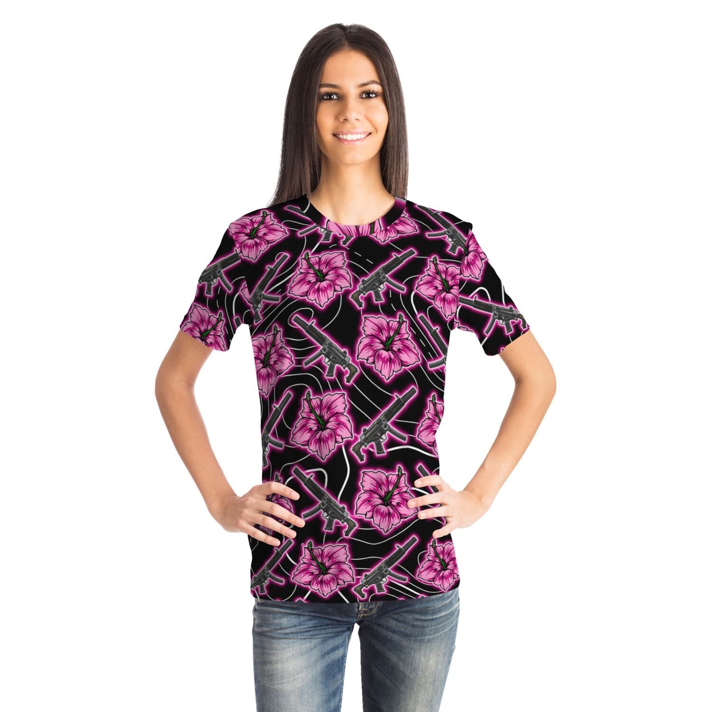 Rad Palm High Capacity Hibiscus Black Neon Unisex T-Shirt