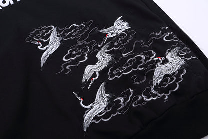 YE735 Red Suns Cranes Hoodie