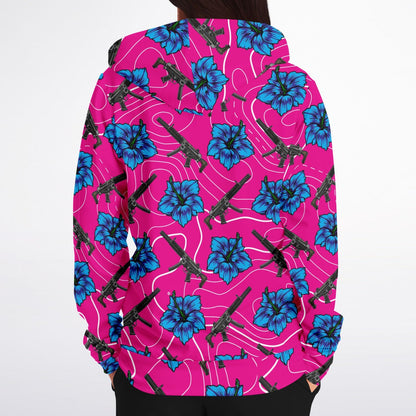 Rad Palm High Capacity Hibiscus Zip Up Hoodie