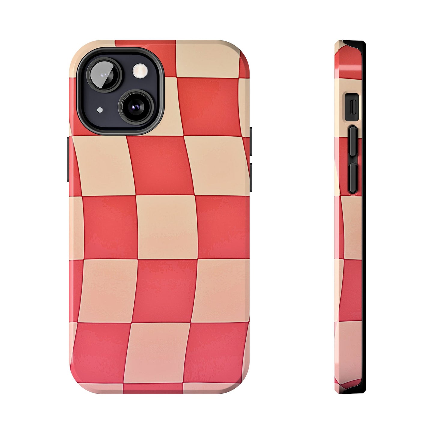 Preppy Checkered Pink Tough Phone Case | Aesthetic