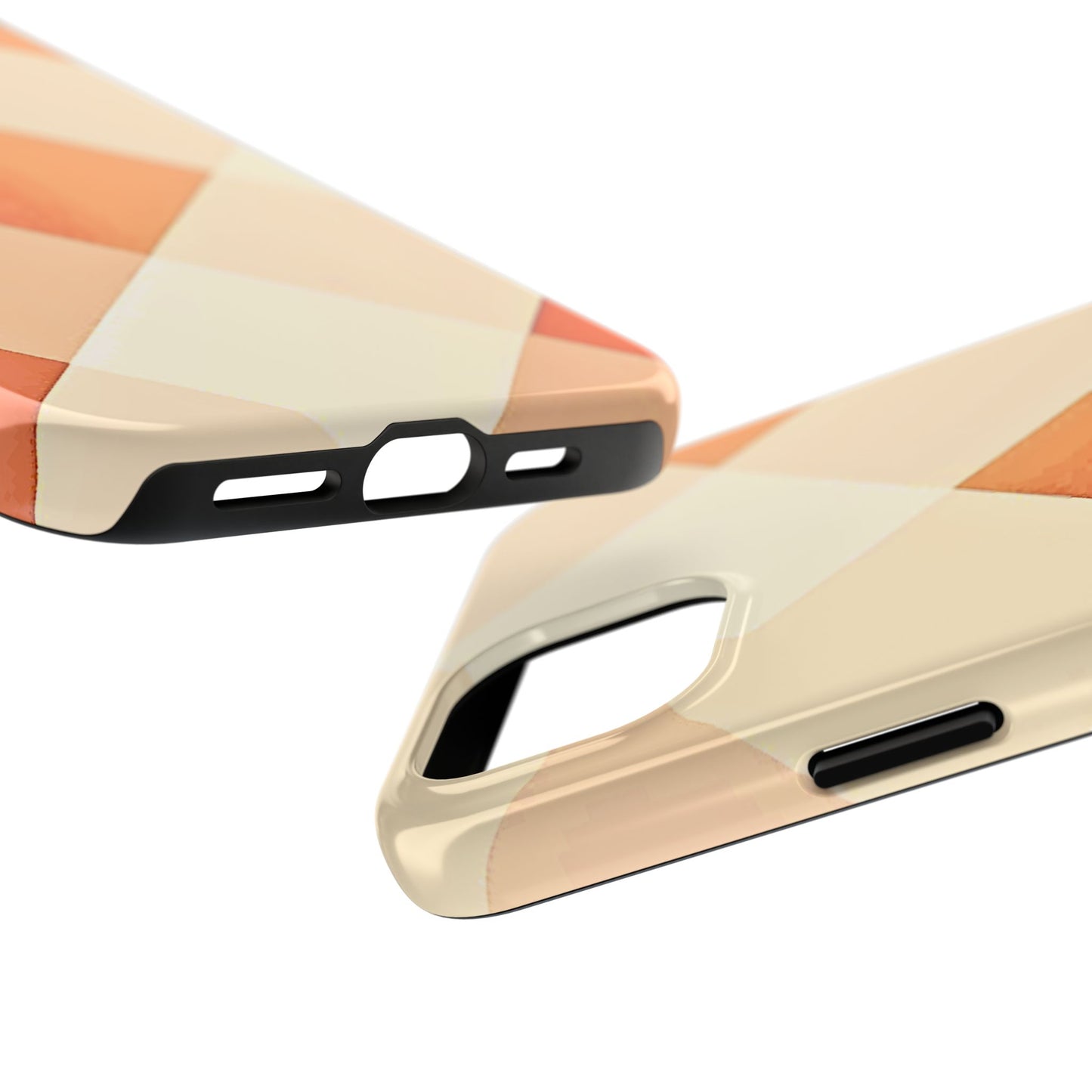 Pastel Minimalist Two-Tone Checkerboard Tough Phone Case | Aesthetic