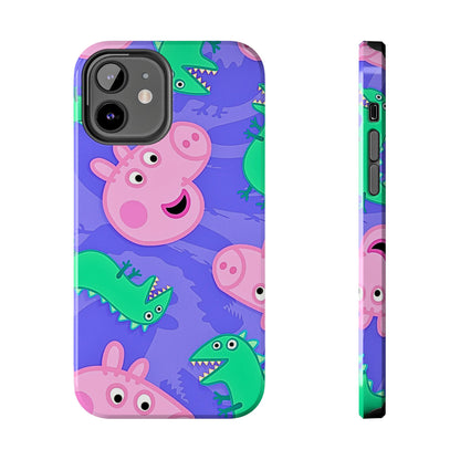 Peppa Pig & George Dinosaur Pattern Tough Phone Case | Cartoons - Peppa Pig