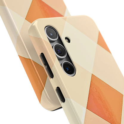 Pastel Minimalist Two-Tone Checkerboard Tough Phone Case | Aesthetic