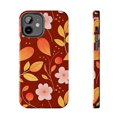 Autumn Fall Leaf Pattern Tough Phone Case | Aesthetic