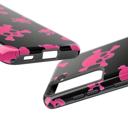Funda resistente para teléfono estilo emo con calavera rosa | Estética